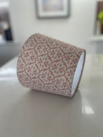 Handmade Empire or Candle Clip Lampshade in Pink Patterned Linen fabric