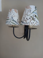 Handmade Empire or Candle Clip lampshade in cream, rose and blue floral print