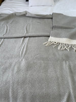 Herringbone Wool Blanket Harbour Mist