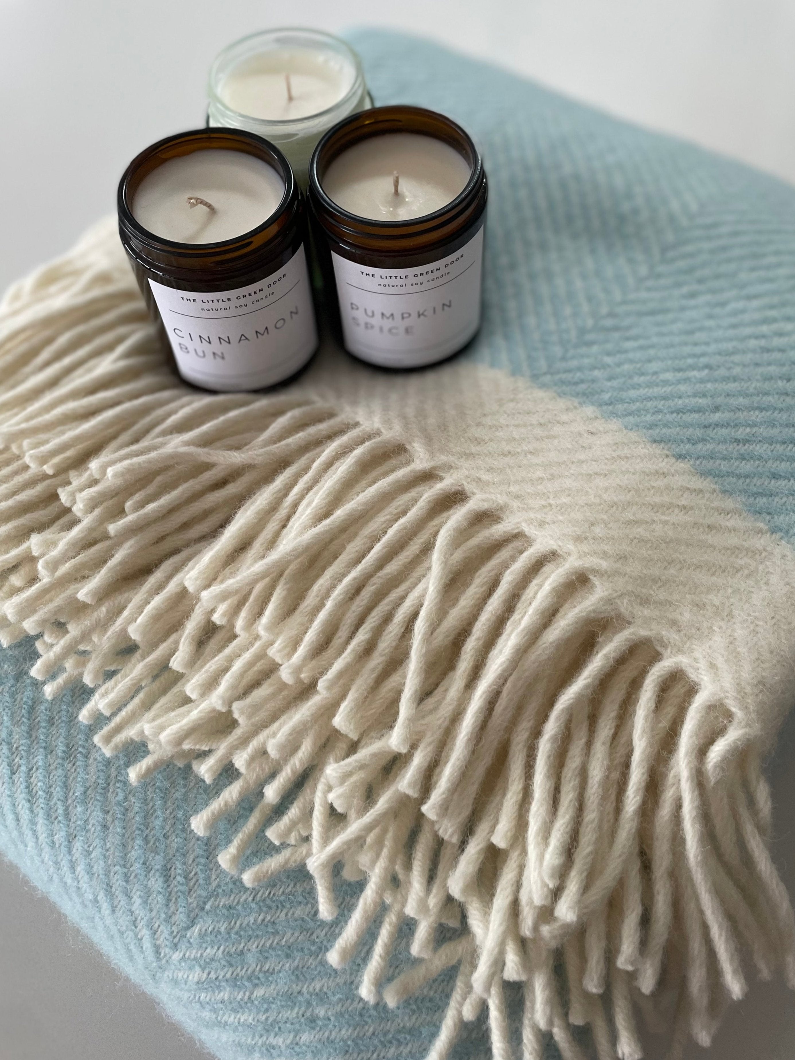 Herringbone Wool Blanket Light Duck Egg Blue– The Little Green Door