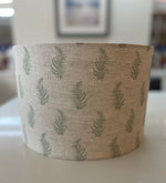 Beige and Green Leaf Drum Lampshade