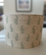 Beige and Green Leaf Drum Lampshade