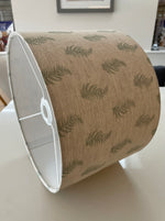 Beige and Green Leaf Drum Lampshade