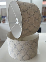 Beige and Blue Dot Drum Lampshade