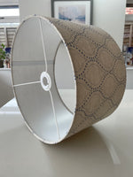 Beige and Blue Dot Drum Lampshade