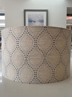 Beige and Blue Dot Drum Lampshade