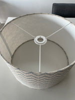 Beige and Blue Zig Zag Drum Lampshade