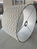 Beige and Blue Zig Zag Drum Lampshade