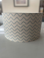 Beige and Blue Zig Zag Drum Lampshade