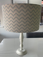 Beige and Blue Zig Zag Drum Lampshade