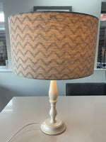 Beige and Blue Zig Zag Drum Lampshade