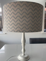 Beige and Blue Zig Zag Drum Lampshade