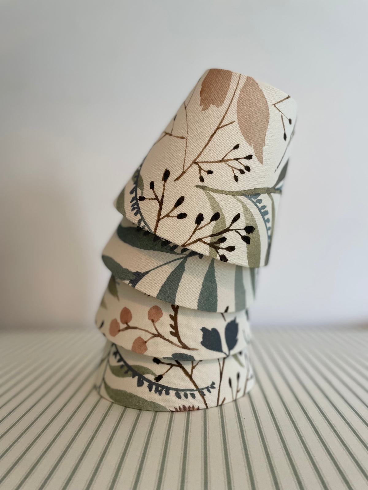 Handmade Empire or Candle Clip lampshade in cream, rose and blue floral print