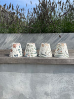 Handmade Empire or Candle Clip lampshade in cream, rose and blue floral print
