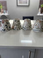 Handmade Empire or Candle Clip lampshade in cream, rose and blue floral print