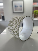 Beige and Green Zig Zag Drum Lampshade
