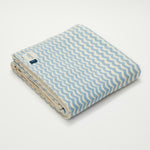 Recycled Cotton Blanket in Powder Blue Swell