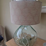 Beige and Pink Dot Drum Lampshade