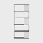 Maze Open Bookcase 4 Shelves in Concrete and White