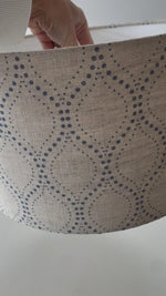 Beige and Blue Dot Drum Lampshade