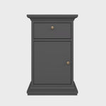 Paris Nightstand 1 Door + 1 Drawer in Matt Grey