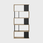 Maze Open Bookcase 4 Shelves in Oak and Black