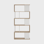 Maze Open Bookcase 4 Shelves in Jackson Hickory Oak and White