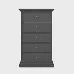 Paris Chest 5 drawers in Matt Grey